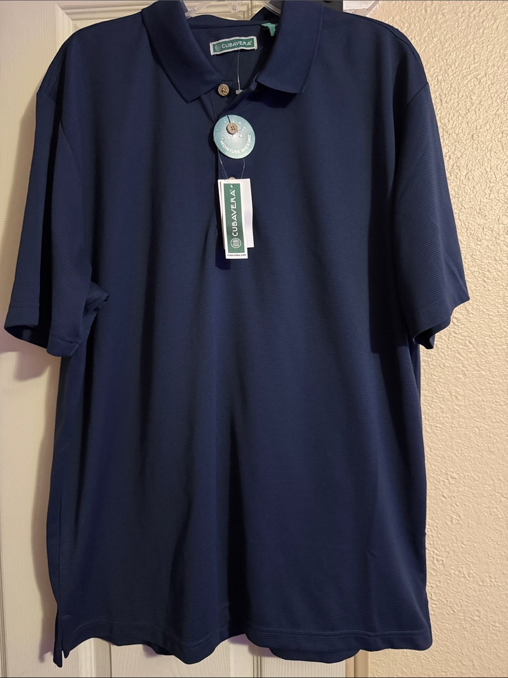 Cubavera Men's Navy Short Sleeve Polo Shirt